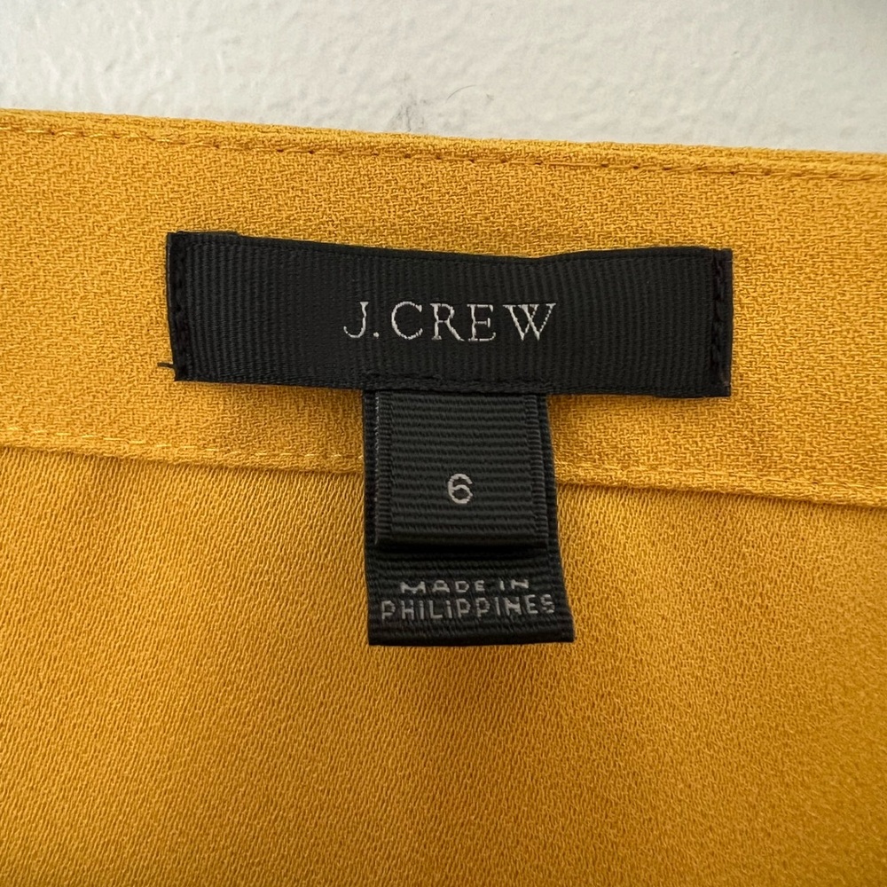 J. Crew Mustard Wrap Blouse - Picture 2 of 4